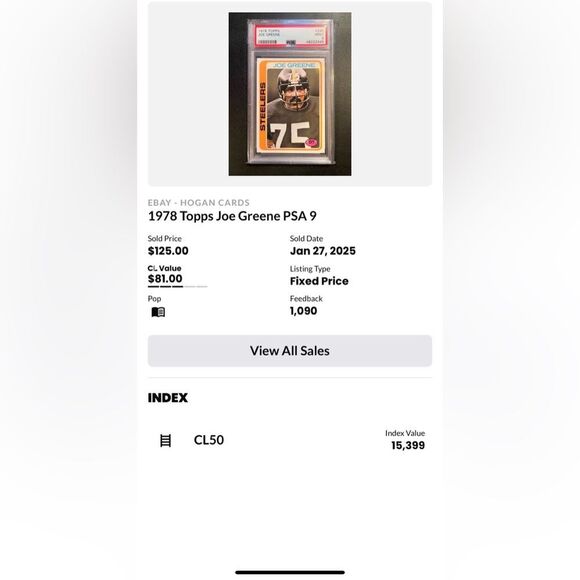 Topps Joe Greene Trading Card - Black and Gold mint condition - Picture 4 of 4